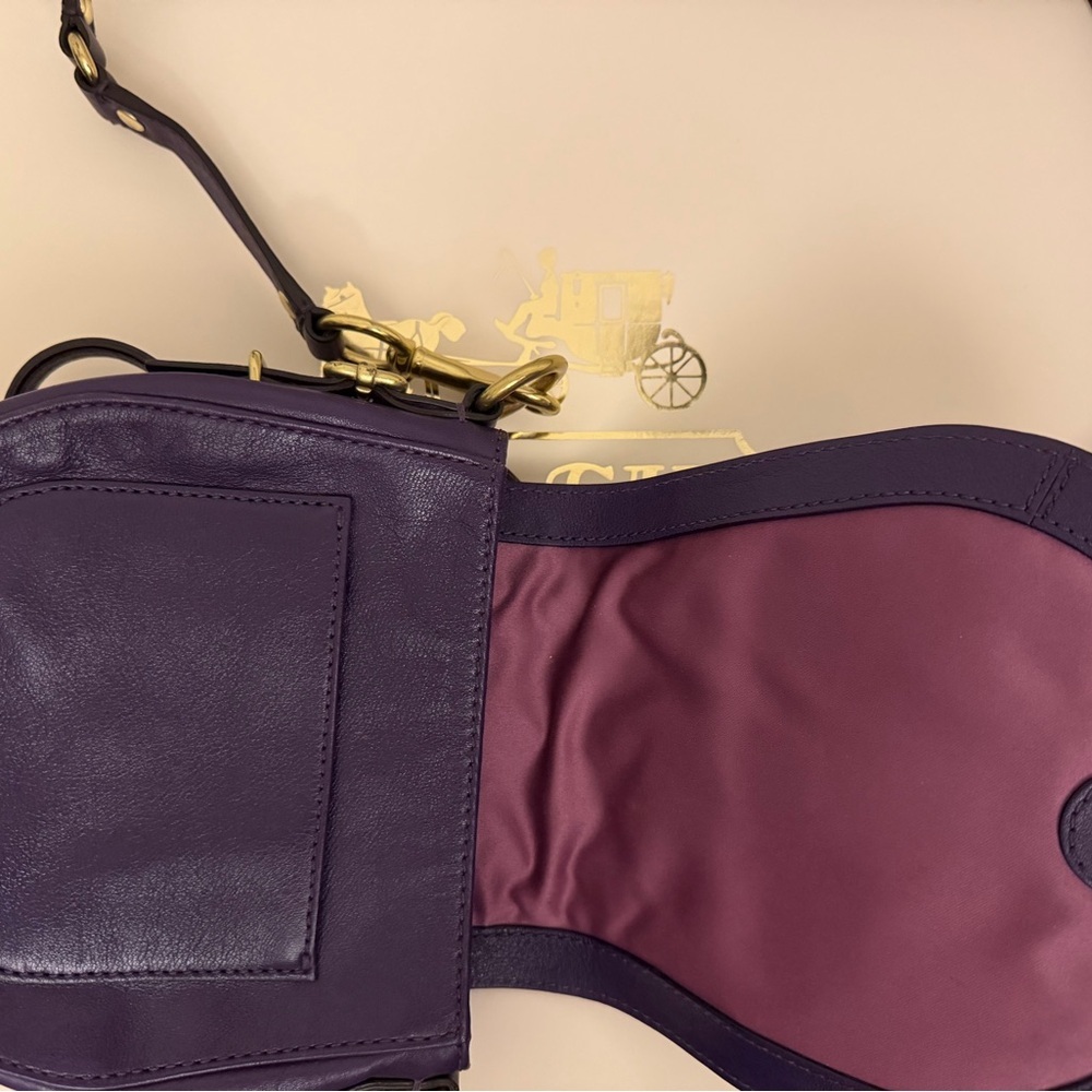 Rear Coach Purple Leather Crossbody Bag - Picture 7 of 10